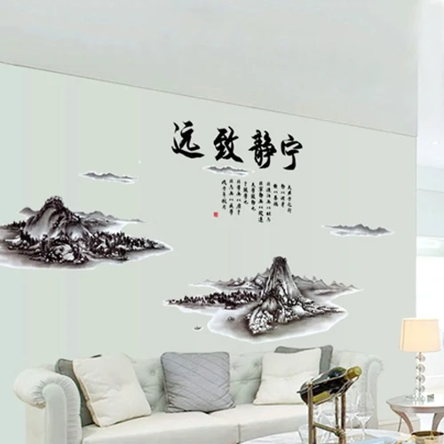 stickers for skateboard 2020 Limited Busines Can Remove The Chinese Ink Painting Wind Wall Sofa Of Sitting Room Tv Setting | Игрушки и