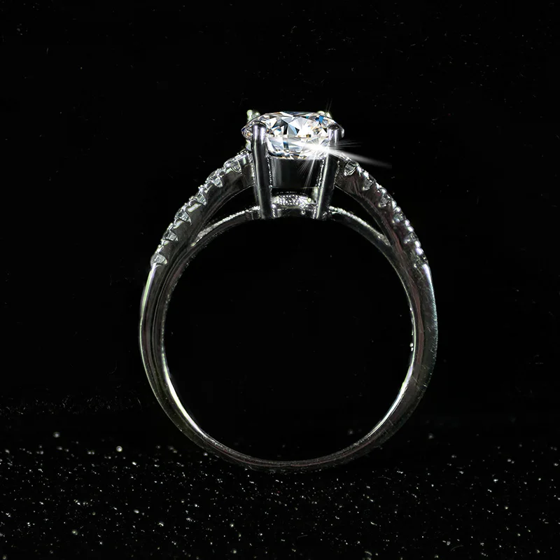 Оригинальное твердое Настоящее 925 пробы Серебряное кольцо для любви модное обручальное кольцо для женщин 5 мм циркониевое ювелирное изделие R212