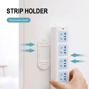 

1-5pcs Wall Mounted Strong Row And Insert Fixator Adhesive Holder Traceless Paste Type Household Wall Non Perforated Patch Panel