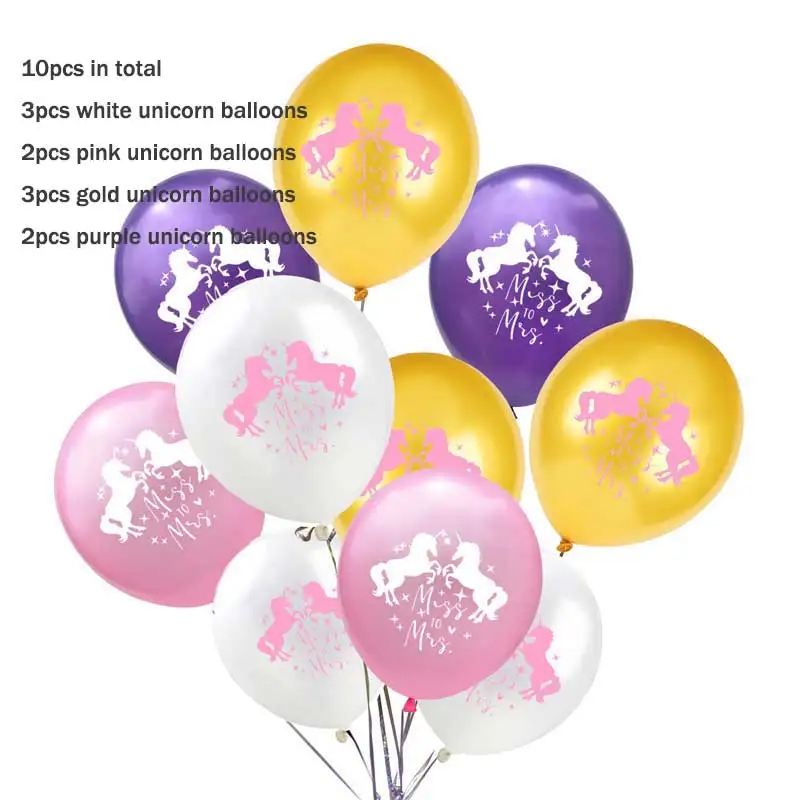 10pcs style12 Единорог воздушный шар и конфетти латексный Единорог шар для счастливого дня рождения украшения Свадебные Рождественские вечерние DIY украшения - Цвет: 10pcs style12