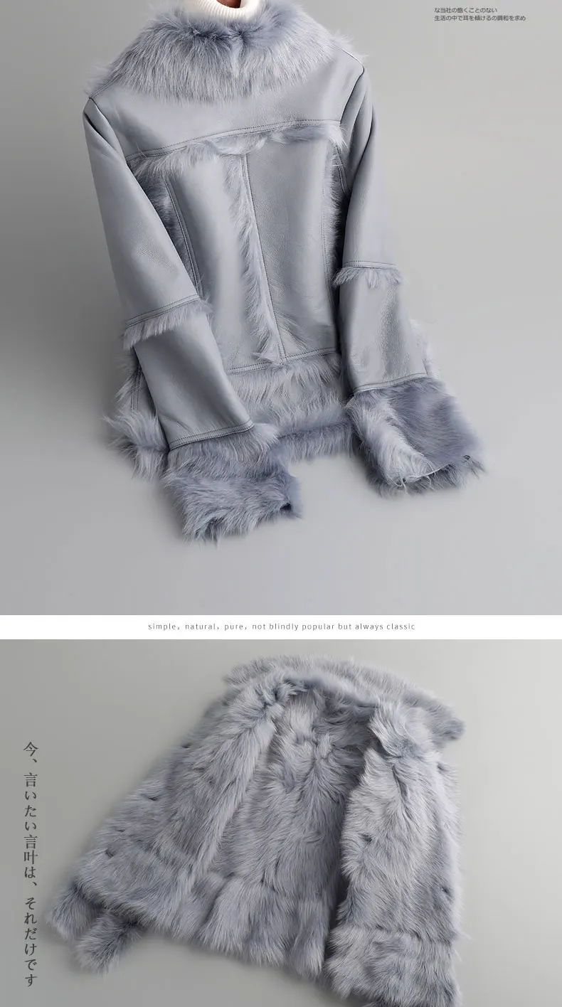 Natural Real Fur Coat Female Streetwear Sheep Shearling Jacket Women Winter Clothes Korean Double Faced Fur Tops Hiver 3009