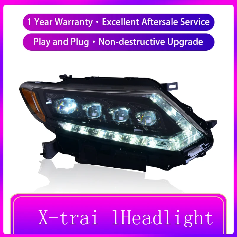 

All LED Car Accessories 2014-2017 for Nissan X-trail Headlights Rouge LED Crystal Headlight DRL