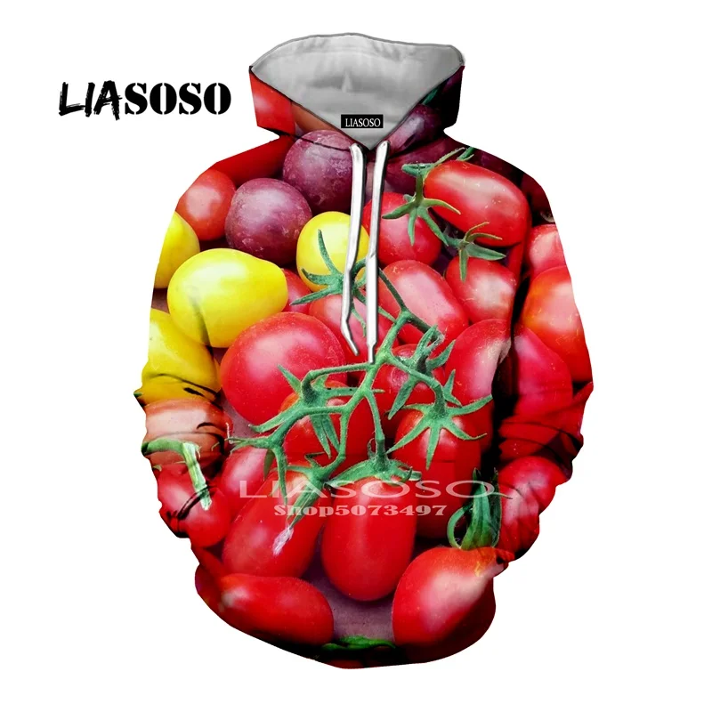 5 Liasoso, новая мода, Толстовка для мужчин, 3D принт, помидоры, толстовка, кофты, качественный пуловер, забавный, с капюшоном, уличная одежда размера плюс - Цвет: 5