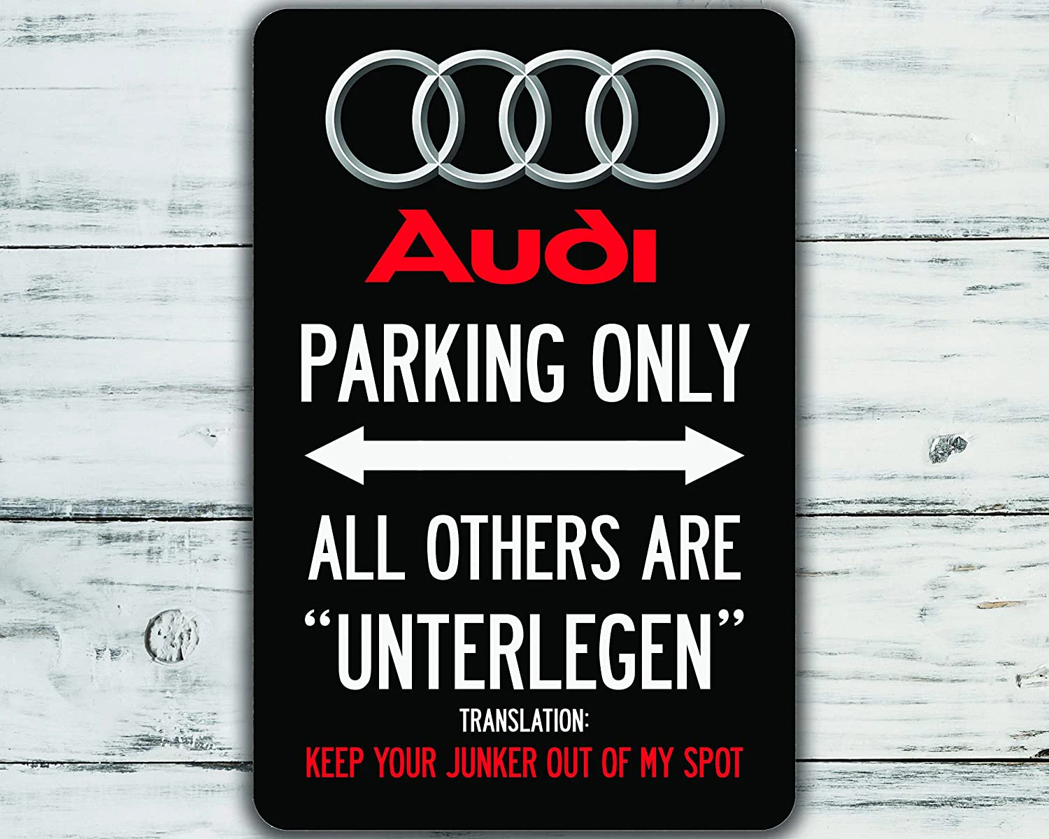 

Car Audi Parking Only Metal Sign Sign Wall Art Decor for Pub Bar Garage Decoration Tin Sign Wall Art Wall Decor