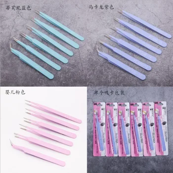 

4 Color 6pcs Stainless Steel Tweezers ESD10 11 12 13 14 15 Anti-Static Tweezers Repair Tool Kit Beauty Manicure DIY / 100pcs
