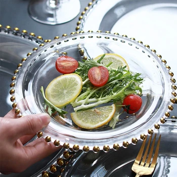 

Tableware Dinner Plate Set Dish 8/10 Inch Porcelain Cute Dessert Plate Dinnerware Handmade Glass Steak Plate Fruit Dish