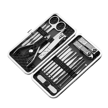 

18 In 1 Stainless Steel Manicure Set Professional Nail Clipper Finger Plier Nails Art Beauty Tools Scissors Knife Best Gift