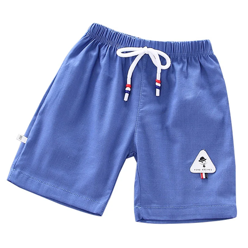 Пляжные короткие спортивные штаны; Летние Детские хлопковые свободные шорты для мальчиков; шорты для маленьких детей; повседневная одежда для малышей; Цвет Серый - Цвет: Синий