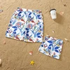 Family Matching Swimsuits Floral Printed Mom And Me Swimwear Women Girl Bathing Suits Men Boy Trunks Couples Holiday Beachwear 5