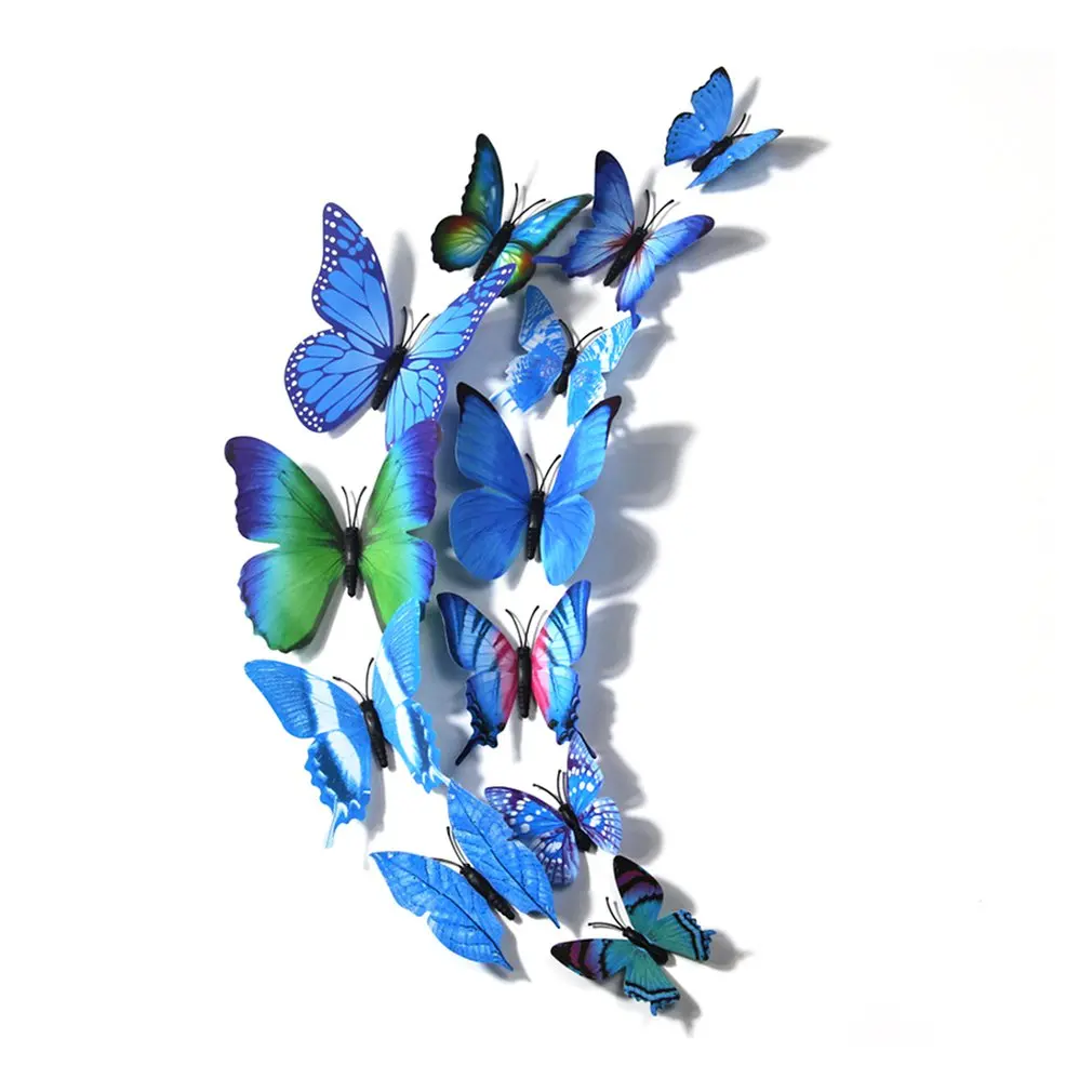 12pcs PVC Butterfly wall decor 3D Butterflies stickers art Decals home Decoration Home On the Wall | Дом и сад