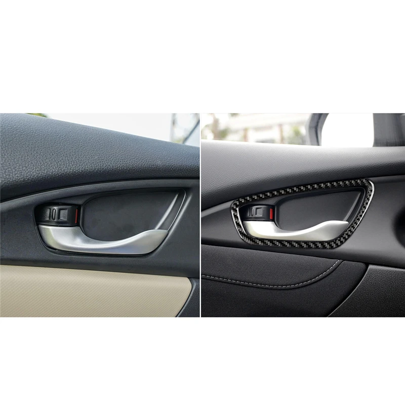 Carbon Fiber Door Handle Cover For Honda Civic 10th 2016-2019 Accessories