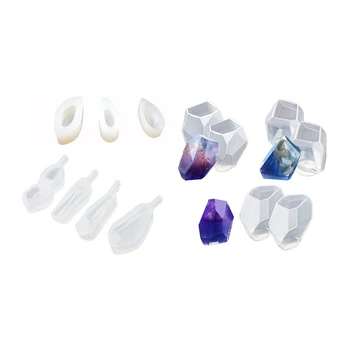 

13 Pcs Transparent White Silicone Molds Diy Resin Jewelry Making, Pendant & Irregular Facet