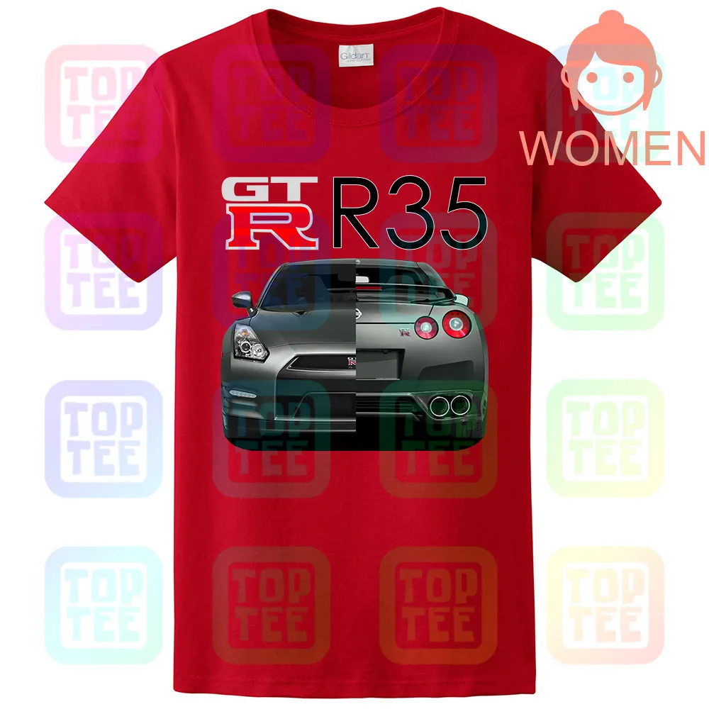 NISSAN GTR Skyline R35 R32 R33 R34 двигатель Замена значок турбо футболка - Цвет: Women Red