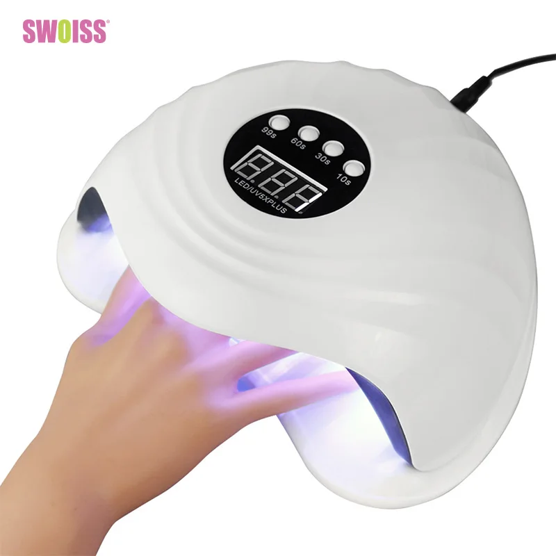 

SWOISS Nail Dryer 108W Phototherapy Manicure Machine Quick Drying Induction Led Lamp For Gel Polish Nail Baking UV Lamp Tool