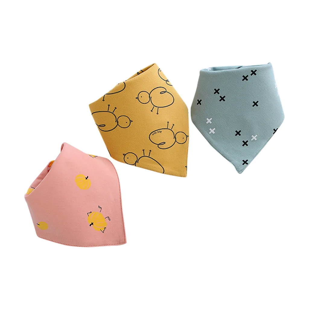 Baby saliva towel bib Baby Bibs Saliva Towel Baby Boys Girls Feeding   bib newborn cotton triangle scarf 3 pencil bears