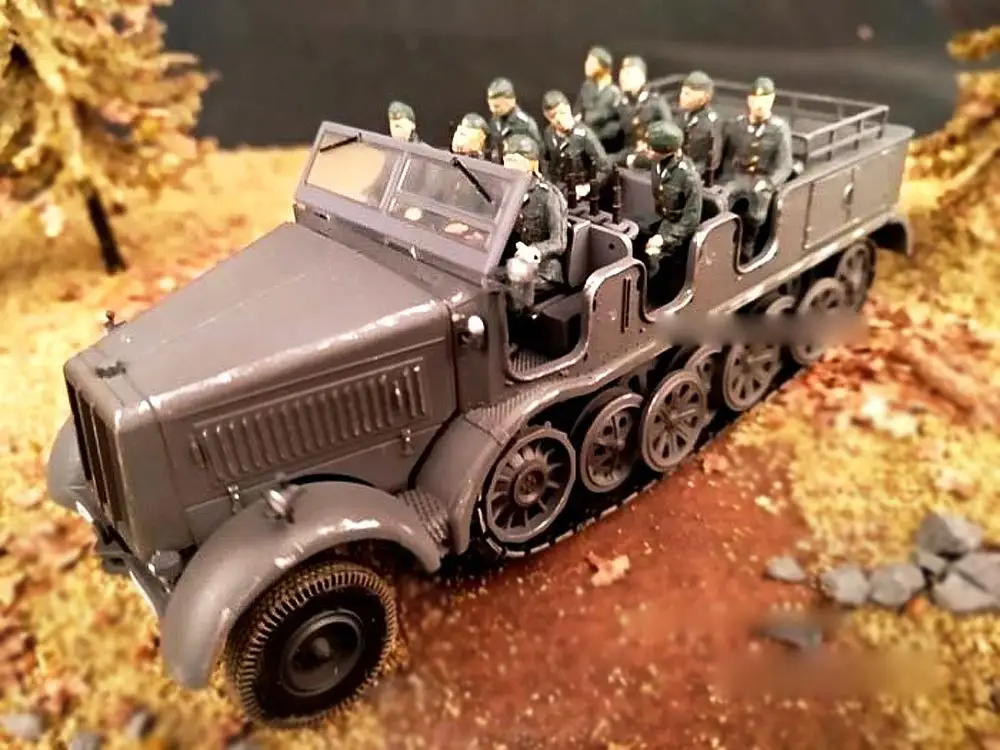 soldiers 1/72 FINISHED MODEL trailer PMA WWII GERMAN 12 tons Sd.Kfz.8 88 GUN 
