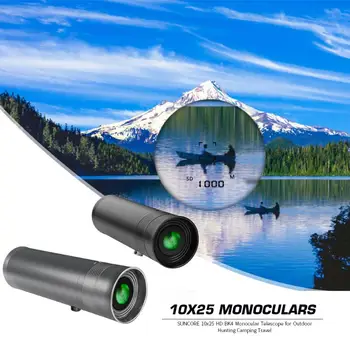 

Telescope Compact and Classic 10x25 BK4 Portable Monocular Elaborate Manufacture for Outdoor Exploration Sports Hiking Supplies