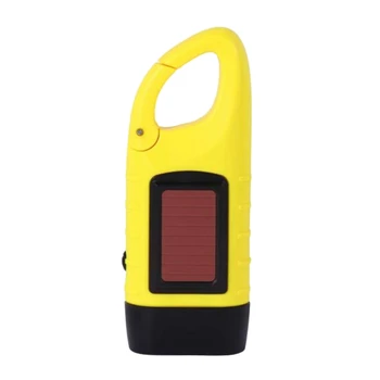 

Hand Cranking Solar Powered Rechargeable Flashlight Emergency LED Flashlight for Dynamo, Quick Snap Clip