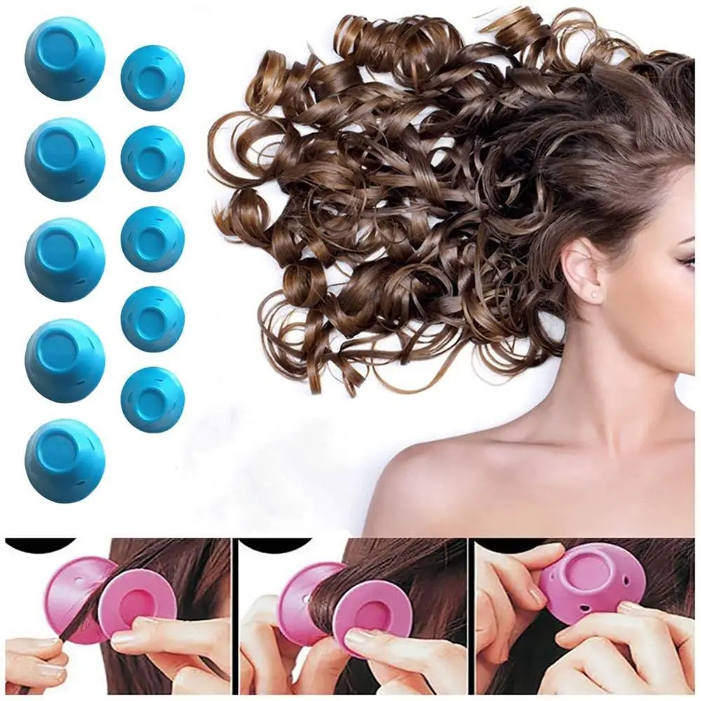 12 Stück Hitzefreie Haarwalzen - C-Form Schwamm Lockenwickler Für Blowout-Look