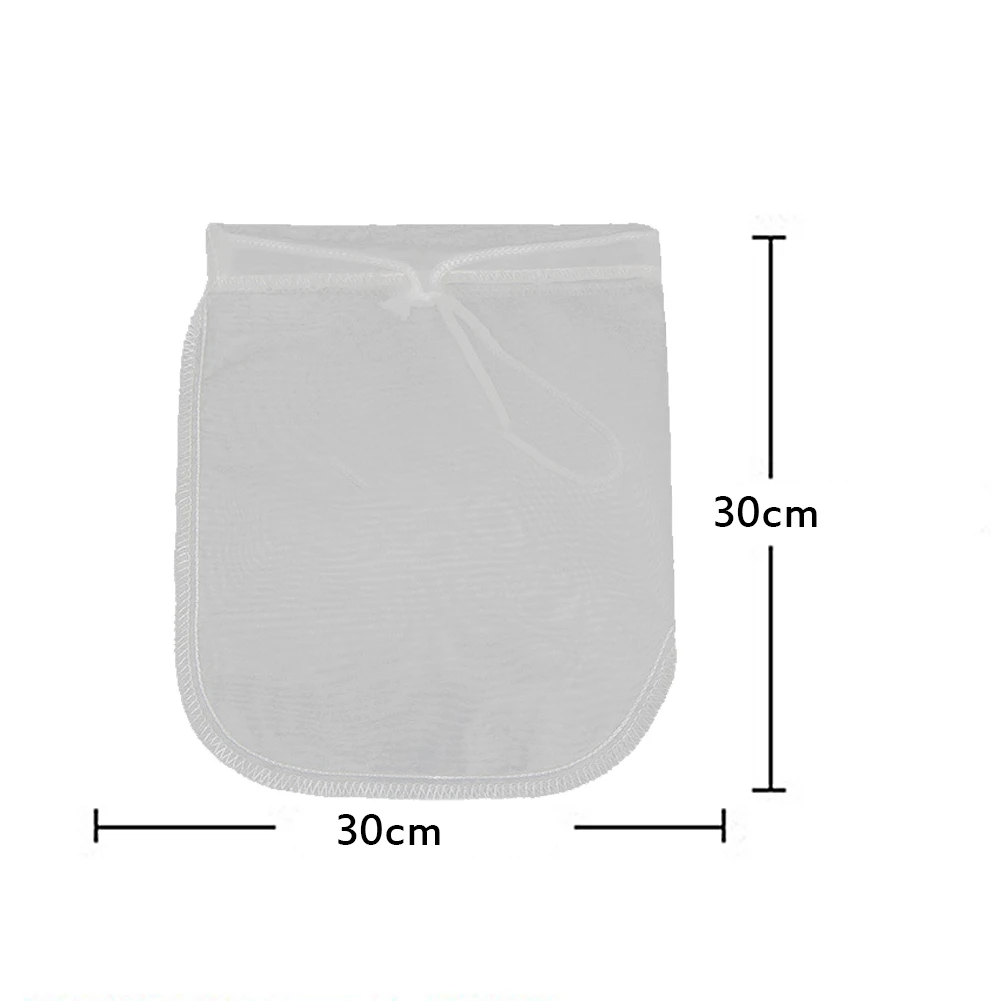 Горячая 2 шнурок сетки мешки кофе орехи молока фильтр мешок кухня гаджет для дома сок фильтр остатка - Цвет: White 30 30cm