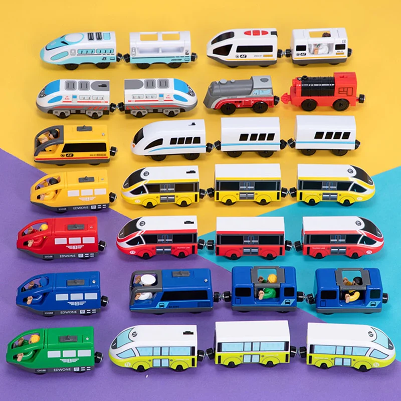 RC Electric Small Train Toys Set Remote Control Connected with Wooden Railway Track Train Diecast Toy Interesting Toys for Child RC Electric Small Train Toys Set Remote Control Connected with Wooden Railway Track Train Diecast Toy Interesting Toys for Child