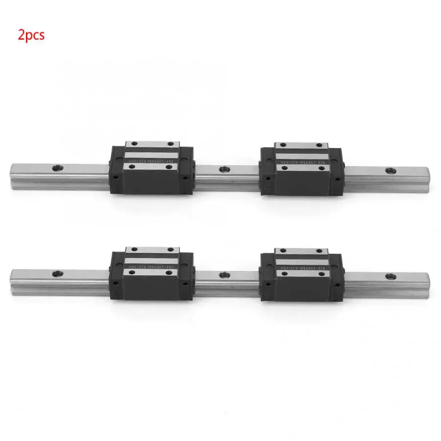 

2Pcs/set HGR15 300mm Linear Slide Guide Rail + 4pcs Carriages Bearing Block Slider przelotki