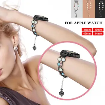 

Luminous Jewelry Watch Strap for Apple Watch 4 3 2 band 38mm 40mm 42mm 44mm Stainless Steel Bracelet for iWatch Series 4 3 2 1