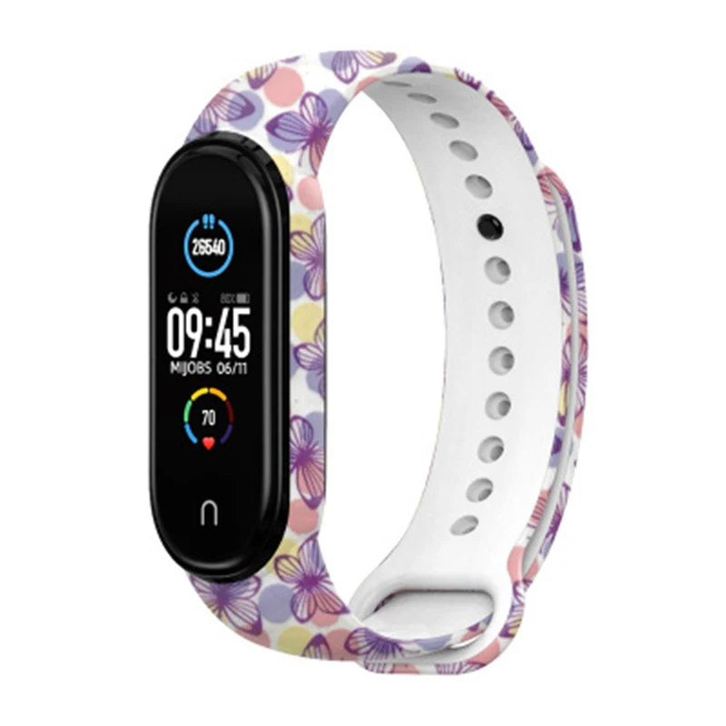 

Suitable For Mi Band 5 Strap Wristband Silicone Color Printing Water Transfer Replacement For Mi Band 5 Strap Accessories