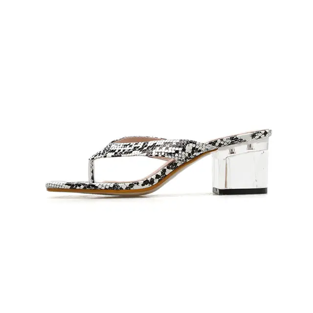 snakeskin flip flops