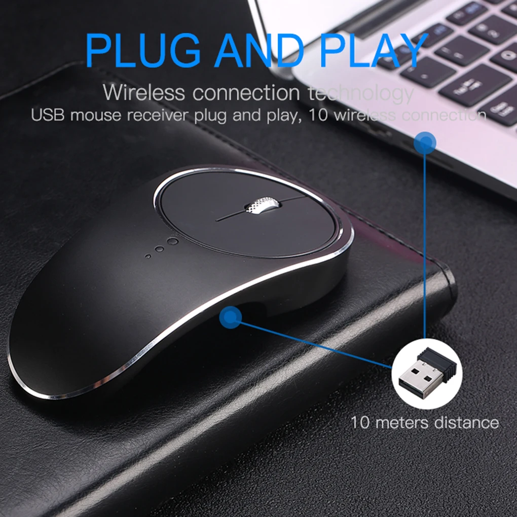 Wireless Office Mouse Ergonomic 2.4GHz Cordless Aluminum Alloy Game Mice PC Desktop Laptop Windows Computer Mouse