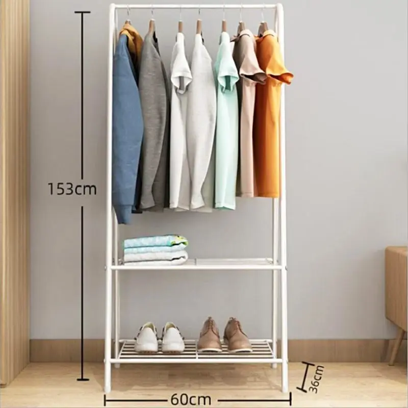 Многофункциональная вешалка для одежды напольная подвесная полка для хранения вещей вешалки для одежды простая металлическая Железная мебель для спальни - Цвет: Белый