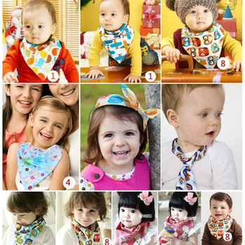

3PCS Kids Baby Cartoon Towel Handkerchief Cotton Muslin Towel Handkerchiefs Single layer triangle towel saliva towel 40*40*58cm