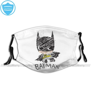 

Batman Mouth Face Mask Mini Classic Batman Sketch Facial Mask Funny Kawai with 2 Filters for Adult