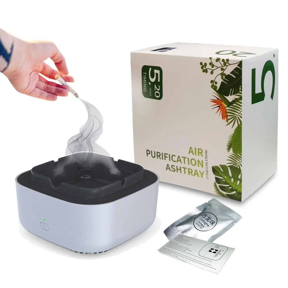 Multipurpose Ashtray with Air Purifier Function for Filtering Second-Hand Smoke From Cigarettes Remove Odor Smoking Accessories | Дом и сад