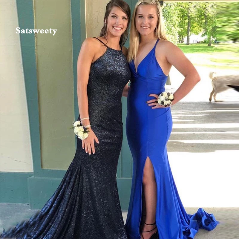 Sexy-V-neck-Royal-Blue-Evening-Dress-Sleeveless-Front-Split-Vestido-De-Noite-Full-Length-Women (1)