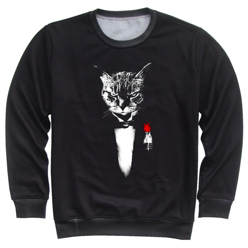 4-13 Years Old Children Black 3D Hoodies Galaxy UFO Cat Tiger Bear Animal Print Boys Girls Sweatshirts Spring Kids Pullover - Цвет: as picture show-215
