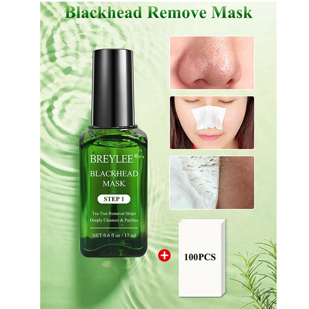 BREYLEE Tea Tree Oil Blackhead Remover Blackhead Removing Kit Blackhead Solution Blackhead Mask Pore Refining Serum