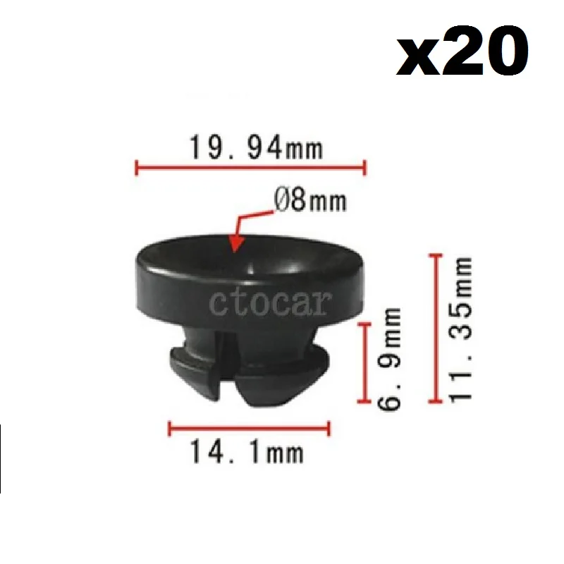 20x нейлон для Honda Civic стойка для капота стержень втулка клип 89-on 91604-SD2-013