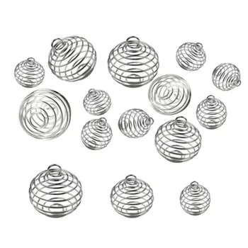

30PCS/Set Spiral Bead Cages Pendants Silver Plated Craft Jewelry Making DIY Gift Jewelry accessories pendant fashion accessories