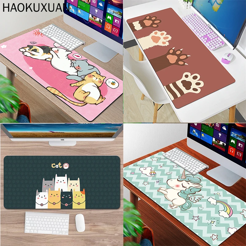 Коврик для мыши 900x400 мм большой настольный компьютерный коврик Kawaii компьютера и
