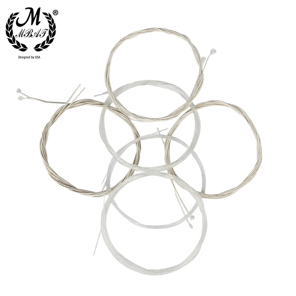 M MBAT-터키 Oud 아랍 류트 스트링 투명 나일론 실버 도금 구리 합금 상처 스트링 액세서리 O102, 고품질 12 개/세트