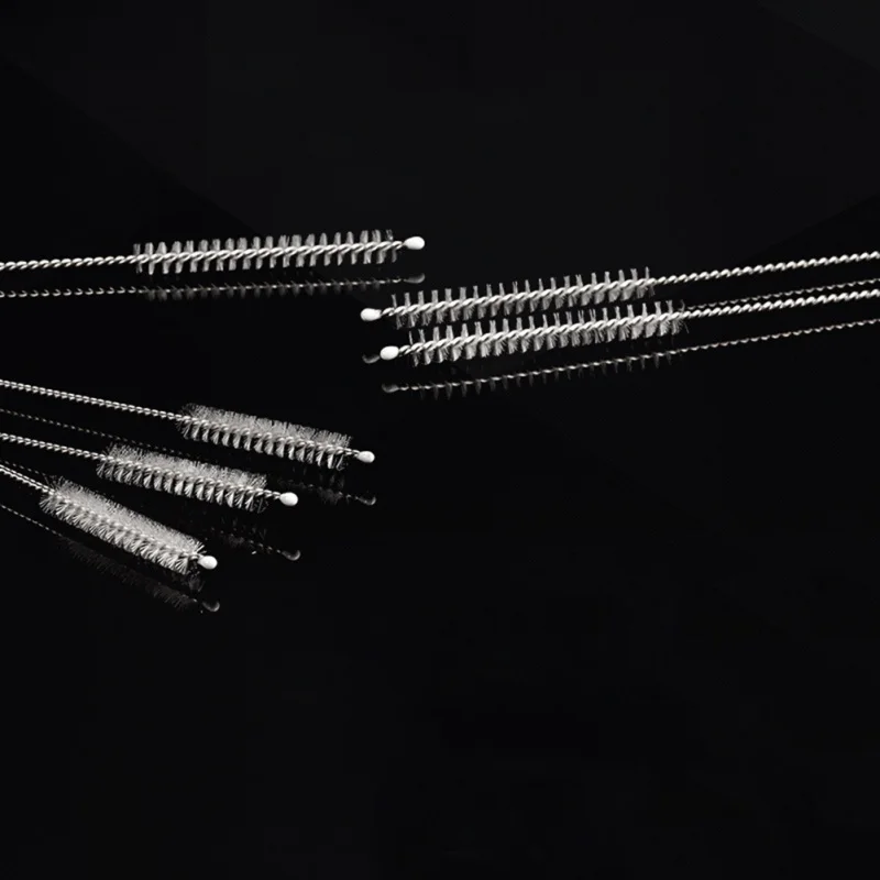 New 6Pcs/Set Stainless Steel Drinking Straw Cleaning Brush Set Practical Convenient drinking Brush Scourer Home Supplies#b