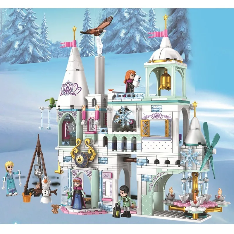

Arrivel Snow Castle Building Blocks Compatible Legoinglys FrozenINGLY Friends Castle Bricks Girls Princess House Toys for Girls