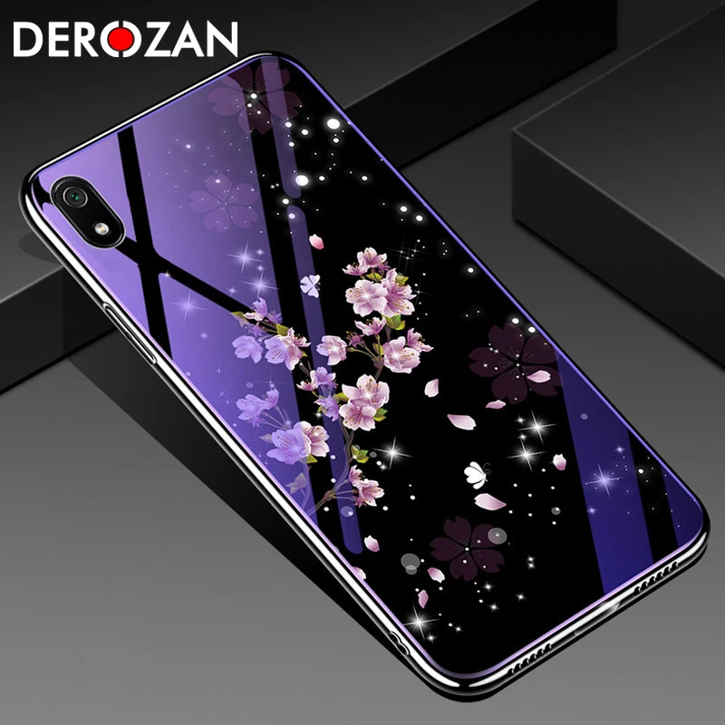

Soft Edge Bkac Cover For Xiaomi Redmi 7A Case Tempered Glass Phone Case For Redmi 7A 5.45 inch Cover Shell Coque Housing