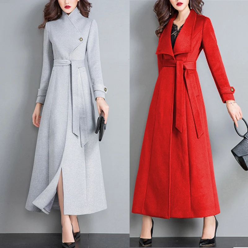 womens long black puffer coat 2021 Autumn Winter Long Wool Coat Women New High-End Double-Faced Cashmere Outerwear Loose Wool Jacket Female Warm Overcoat H998 down coats