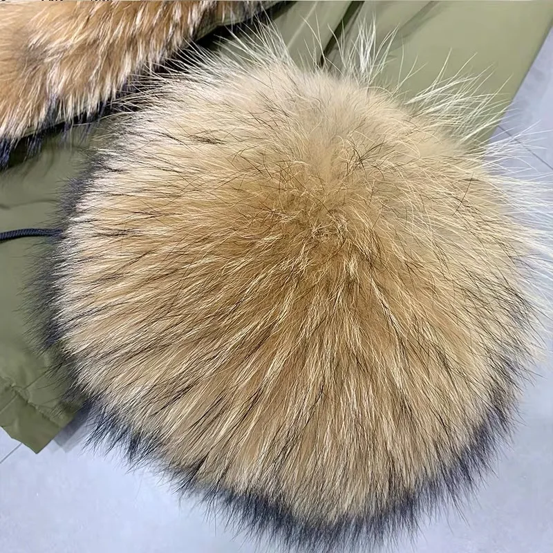 Pudi Женская парка с натуральным мехом, зимняя новинка, куртка с воротником из натурального меха енота и лисы, пальто CT950