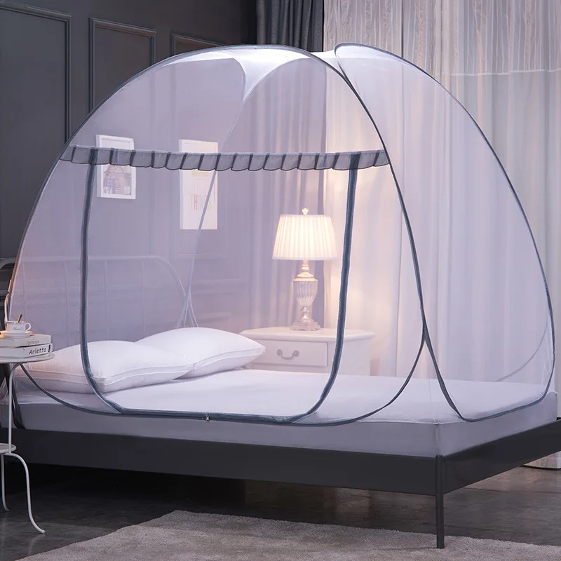 Foldable Mosquito Net Free Installation Bed Curtain Kid Canopy Outdoor Portable Mongolian Yurt Breathable Fine Mesh