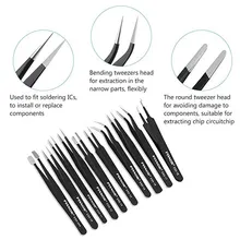 Многофункциональные кусачки для ремонта набор инструментов 10 шт. антистатические пинцеты набор инструментов Высокоточный изогнутый Прямой пинцет из нержавеющей стали