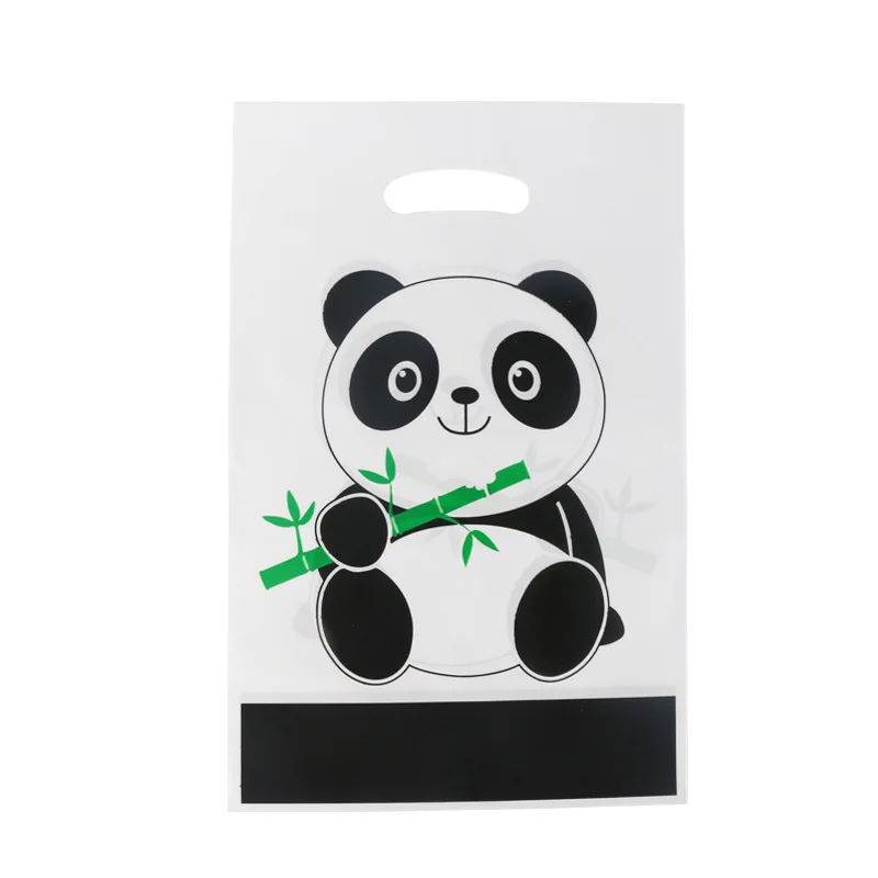 

10Pcs/lot Lovely panda plastic Bags for Boy Girl Happy Birthday Party supplies panda Party Decorations Kids Loot Bag Gift Bags