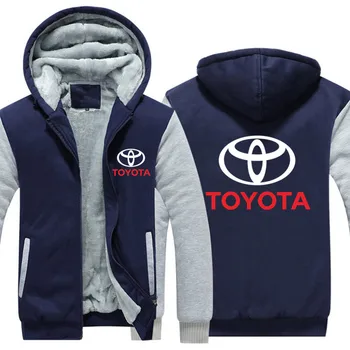 

free shipping Toyota Hoodies Hoody Jacket Winter Pullover Mans Unisex Thicken Wool Liner Fleece Men Coat Toyota Logo Sweatshirts